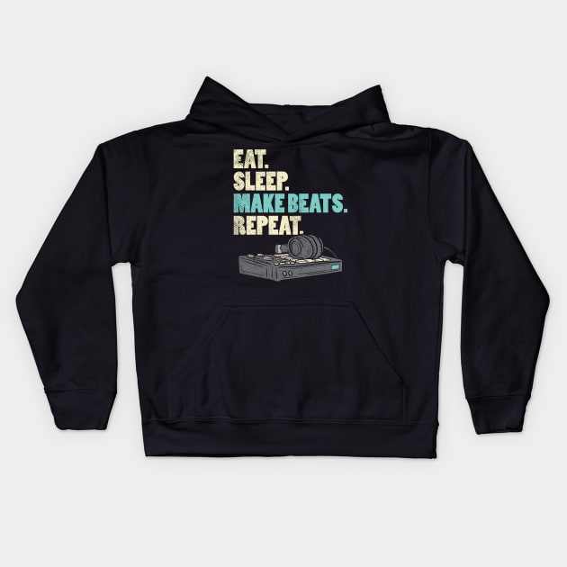 Eat. Sleep. Make Beats. Repeat. Kids Hoodie by maxdax